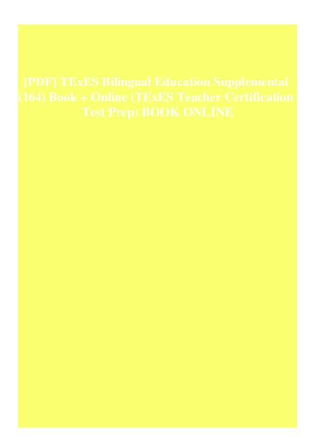 Pdf Texes Bilingual Education Supplemental 164 Book Online Tex