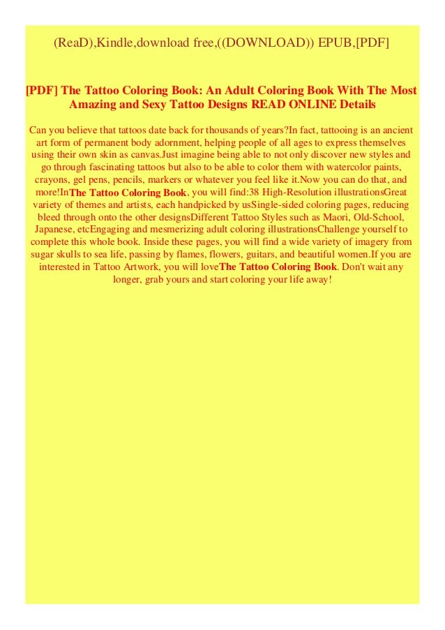 Download Pdf The Tattoo Coloring Book An Adult Coloring Book With The Most A