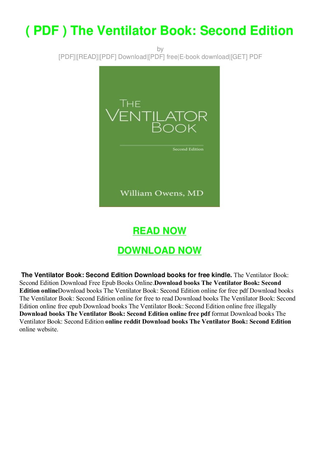 ( PDF ) The Ventilator Book Second Edition