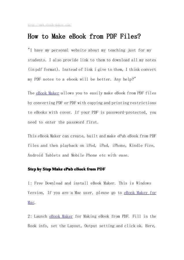 PDF to eBook Converter on Mac and Windows