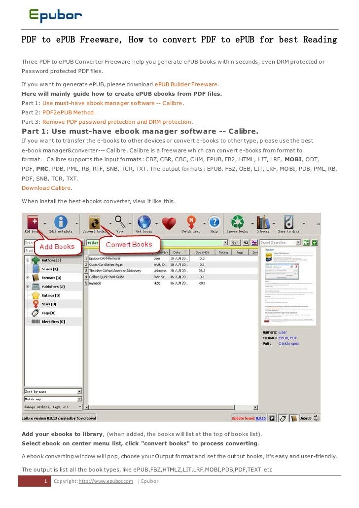free pdf to epub software