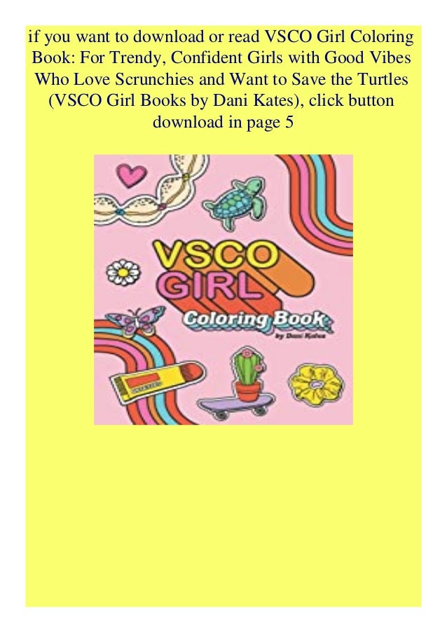 pdf vsco girl coloring book for trendy confident girls with
