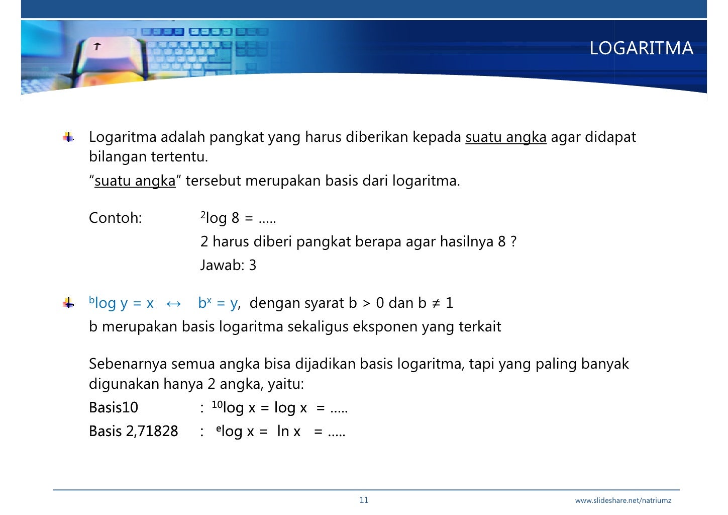 Bmath w4 Fungsi Eksponensial & Logaritma Bmath w4 Fungsi Eksponensial & Logaritma