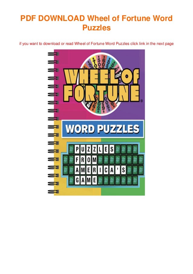 Pdf Wheel Of Fortune Word Puzzles Epub