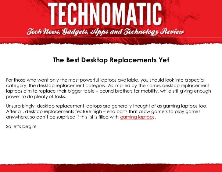 The Best Desktop Replacements Yet