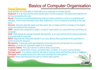 Basic Computer organisation class 11th presentation for any program | PDF