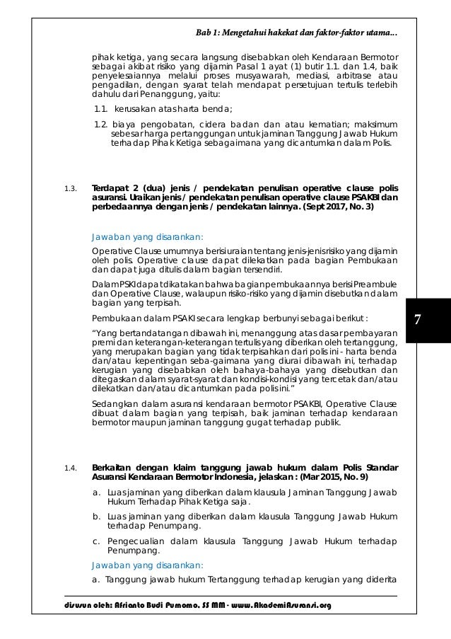 Pdf 104 Maret 2019 Asuransi Kendaraan Bermotor Dan Tanggunggugat