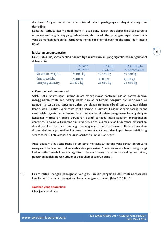 LSPP AAMAI 106 Asuransi Pengangkutan - Maret 2017