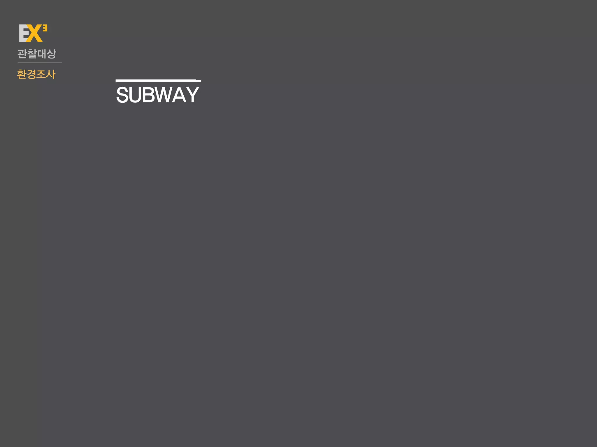 관찰대상
환경조사

       SUBWAY
 