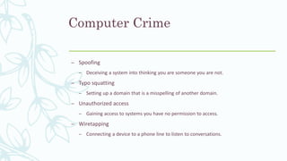 Security, Copyright and the Law