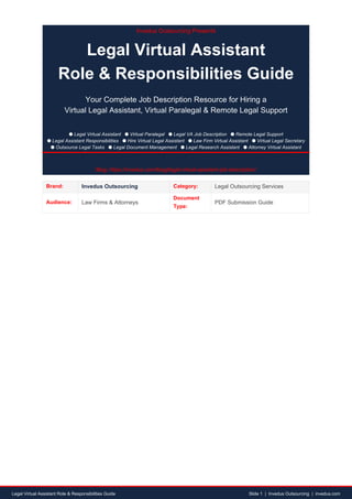 Virtual Assistant Rrls Comprehensive Guide to Legal Virtual Assistant Roles & Responsibilities ...