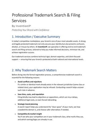 Professional Trademark Search & Filing Services | InventionIP | PDF