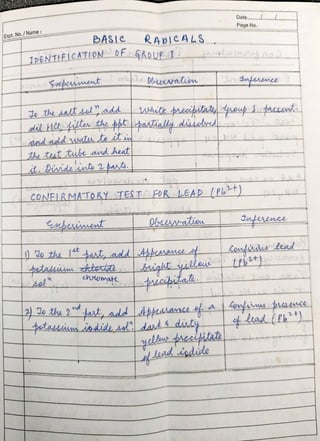 Chemistry Practicals Class 11 Part 2 Pdf Pdf