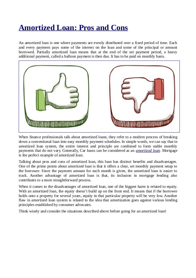amortized loan pros and cons amortizing a loan