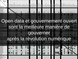 La meilleure manière
de gouverner
après la révolution numérique
Open data et gouvernement ouvert
sont la meilleure manière...
