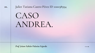 CASO
ANDREA.
Juliet Tatiana Castro Pérez ID 100038994
01.
Prof. Jeison Fabián Palacios Fajardo.
 