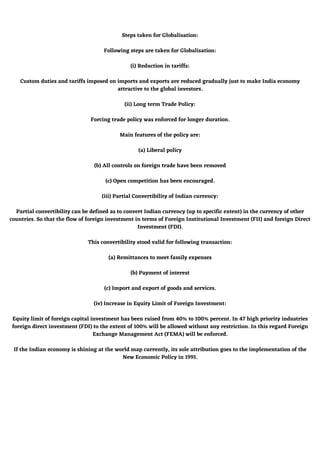 New Economic policy 1991 | PDF