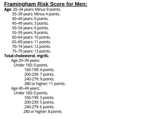 Framingham Risk Assessment Scale | PDF