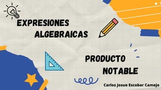 Expresiones
algebraicas
Producto
notable
Carlos Josue Escobar Camejo
 
