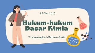 Hukum-hukum
Dasar Kimia
Tresnoningtias Mutiara Anisa
21 Mei 2023
 