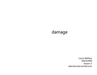 Laura Wallace 
300252990 
stream 2 
adenahunter.tumblr.com 
damage 
 