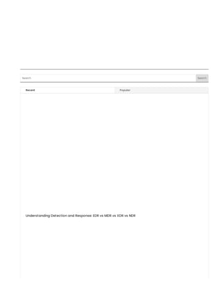 Search Search
Understanding Detection and Response: EDR vs MDR vs XDR vs NDR
Recent Popular
 