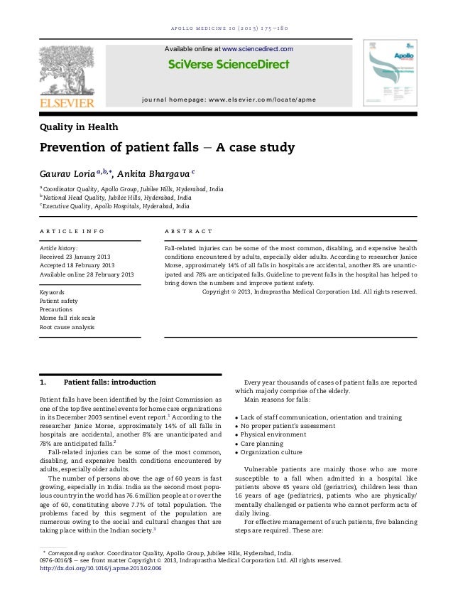 case study on patient fall