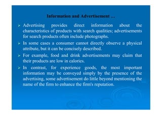 Lecture notes on advertisment in economics of industry | PDF