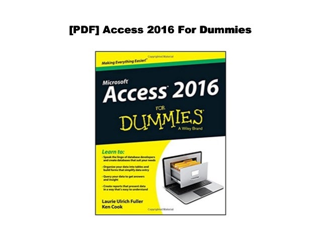 Pdf Access 16 For Dummies