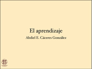 El aprendizaje
Abdiel E. Cáceres González
 