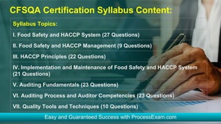 [PDF] ASQ Food Safety and Quality Auditor (CFSQA) Exam | Q & A | PDF