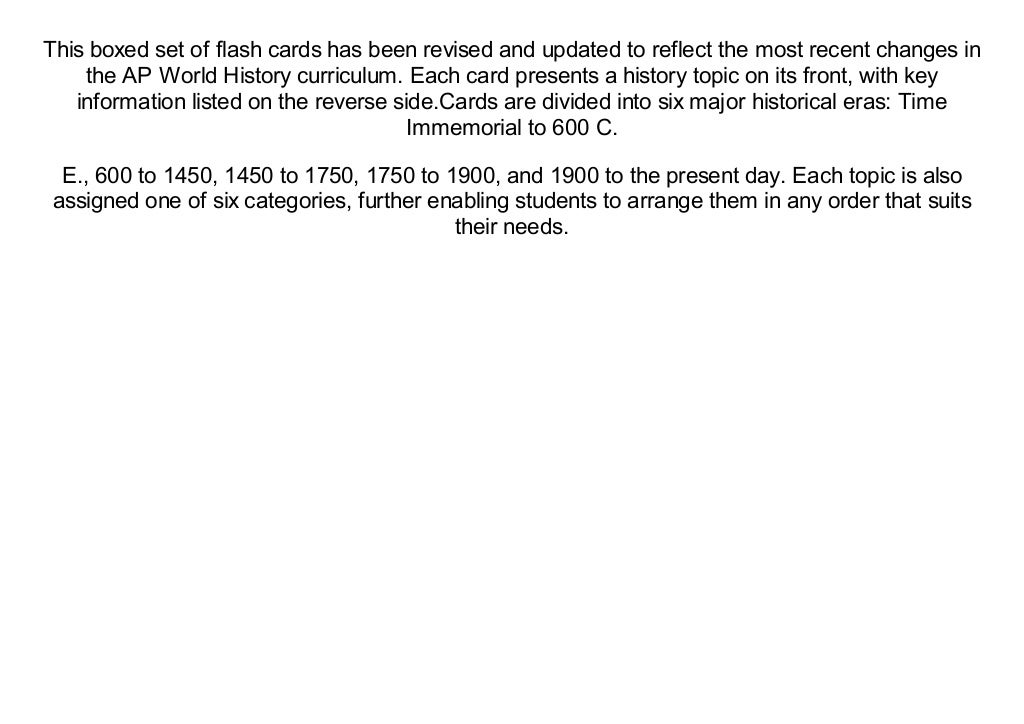 [Doc] Barron's AP World History Flash Cards