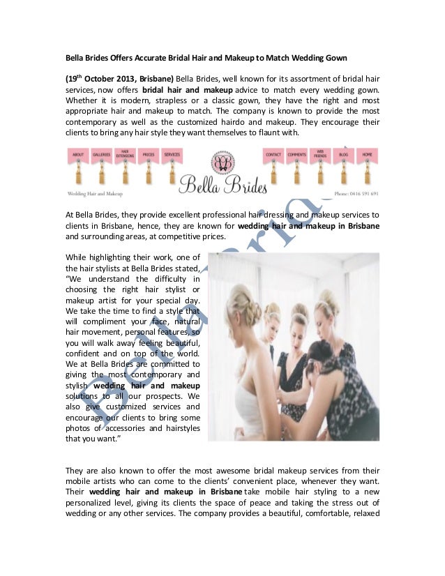 Bella Brides Offers Accurate Bridal Hair And Makeup To Match Wedding