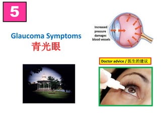 Glaucoma Symptoms
青光眼
5
Doctor advice / 医生的建议
 