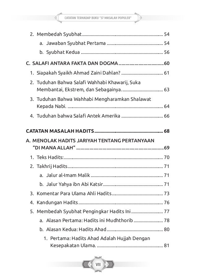 Ustadz Abu Ubaidah As Sidawiy - Catatan terhadap Buku 37 