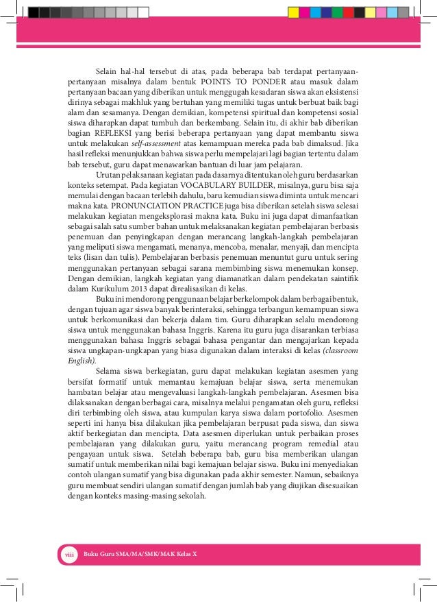 Buku bahasa inggris kelas x kurikulum 2013 kemendikbud 