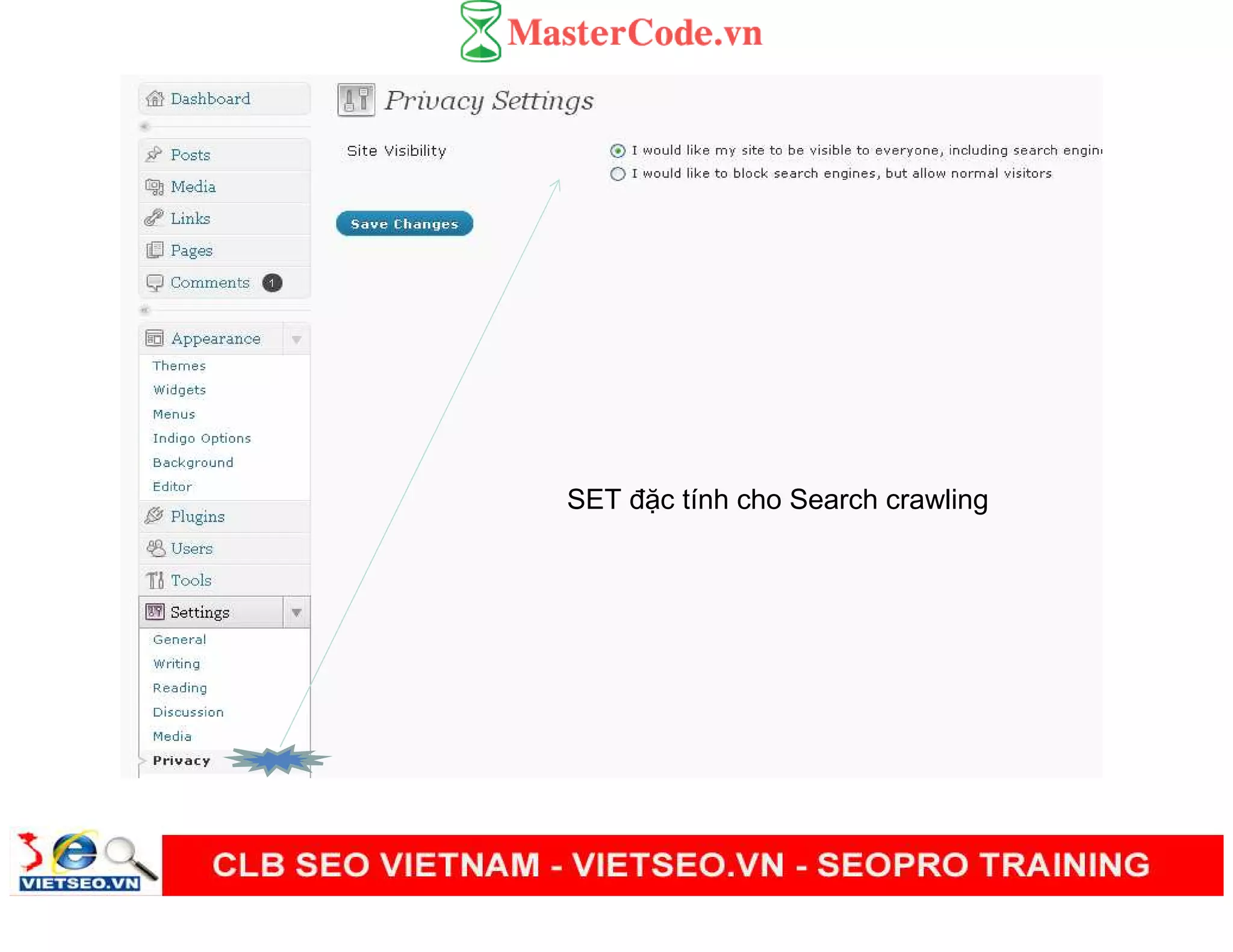 SET đ c tính cho Search crawling
 
