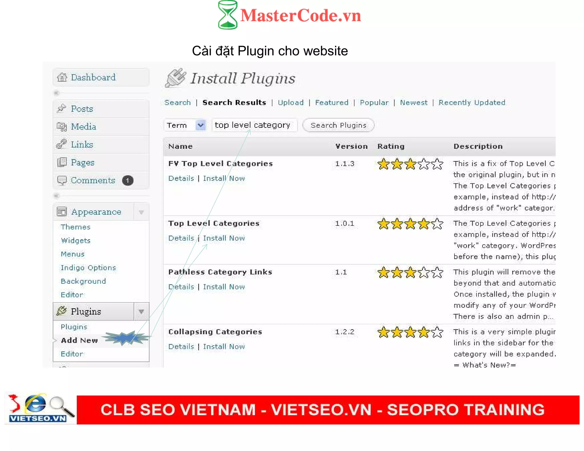 Cài đ t Plugin cho website
 