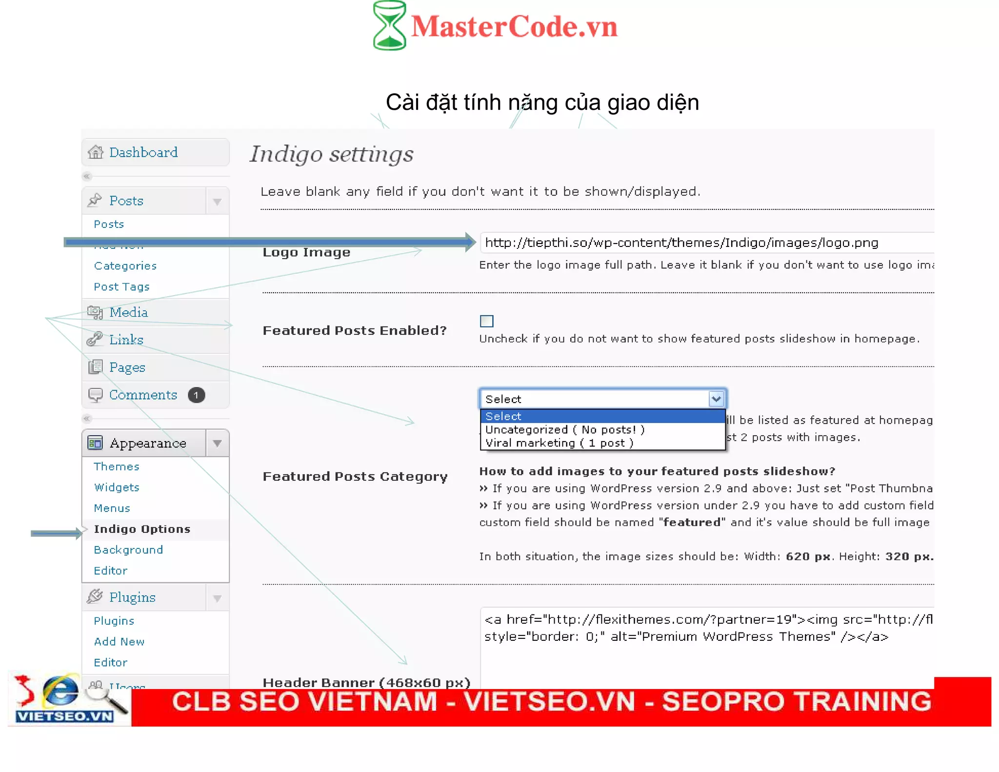 Cài đ t tính năng c a giao di n
 