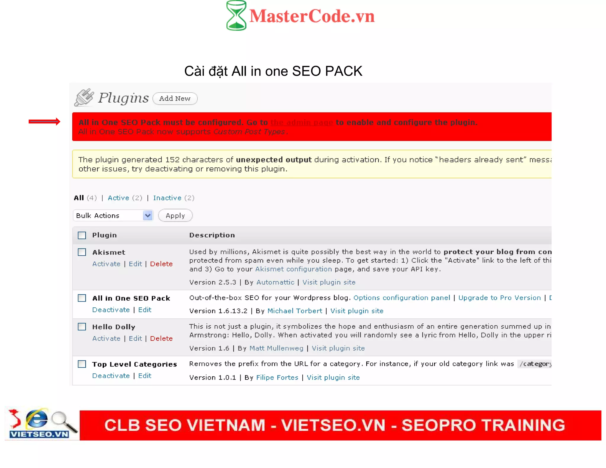 Cài đ t All in one SEO PACK
 