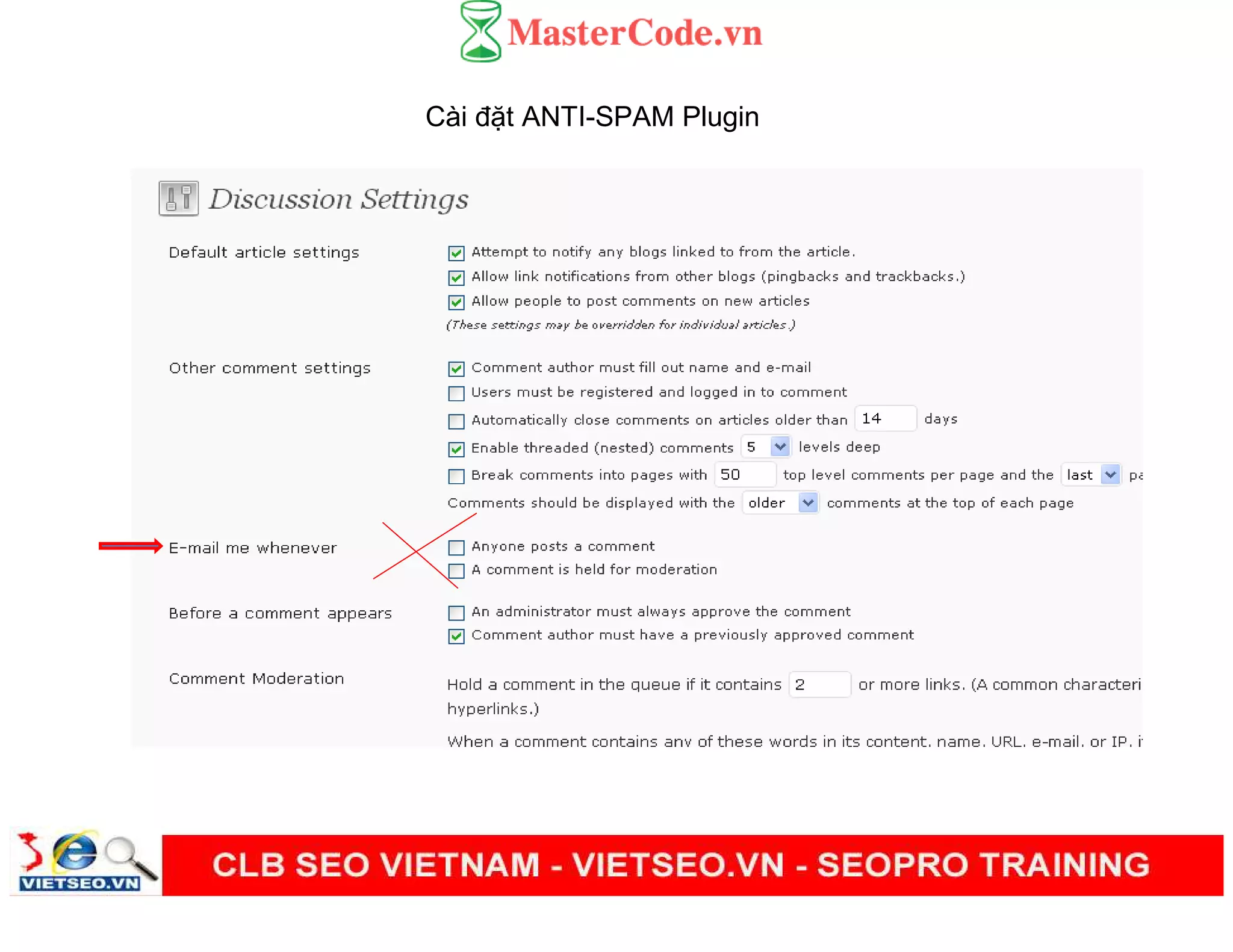 Cài đ t ANTI-SPAM Plugin
 