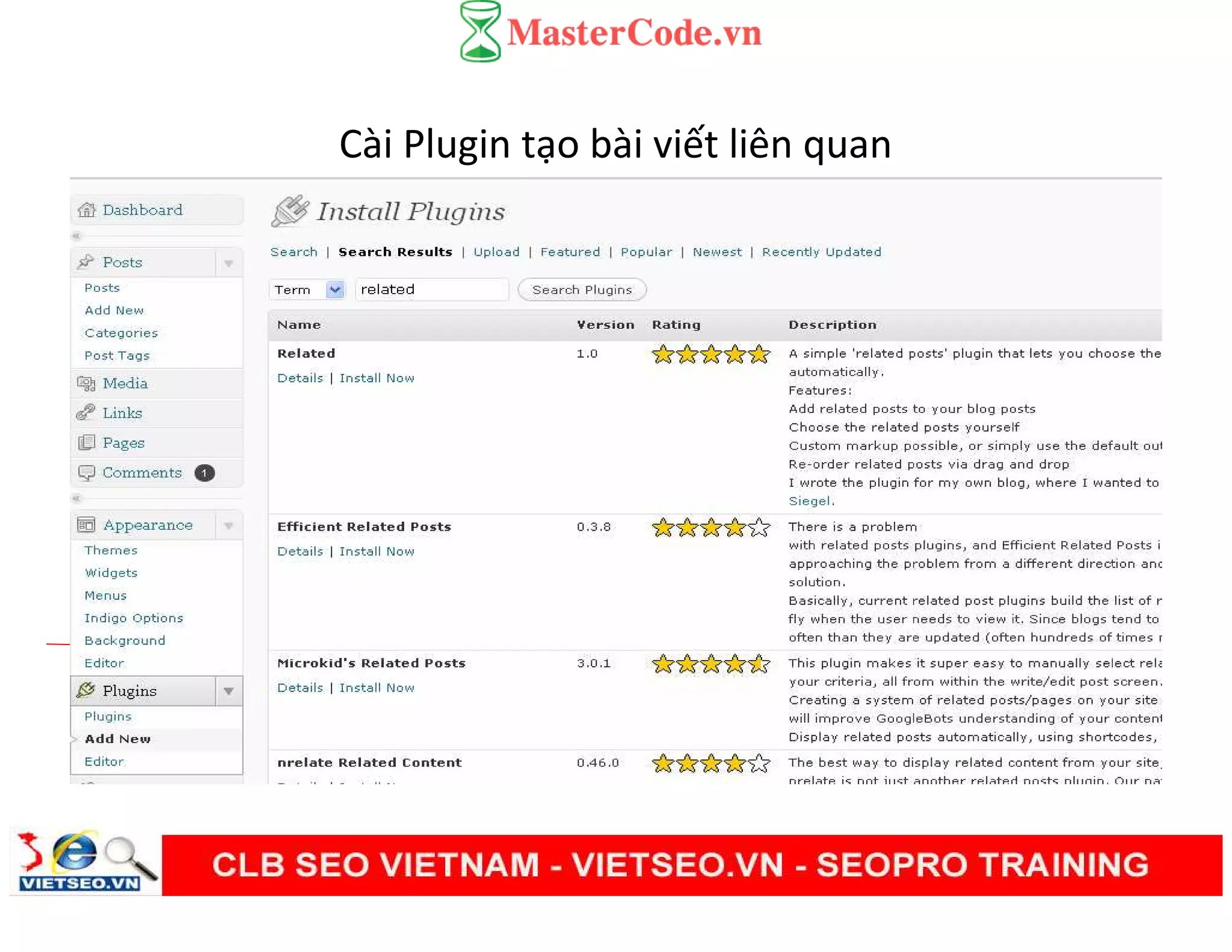Cài Plugin tạo bài viết liên quan
 