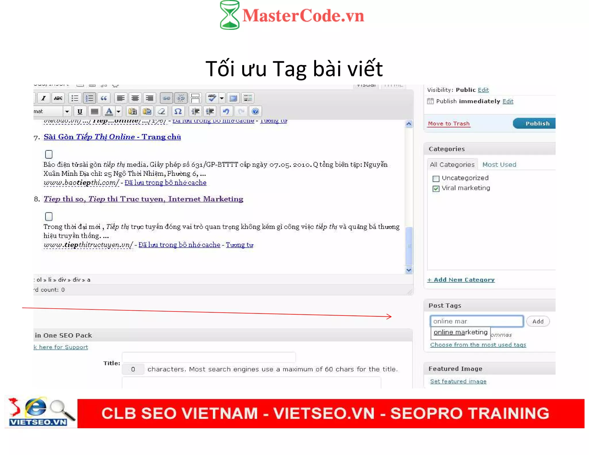 Tối ưu Tag bài viết
 