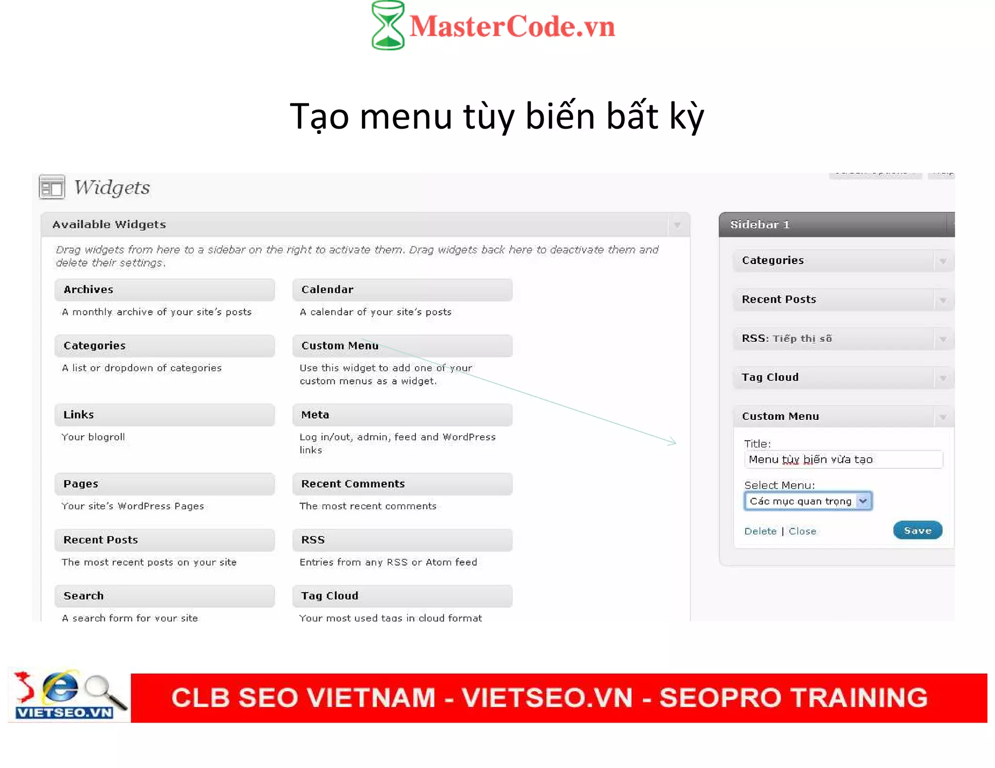 Tạo menu tùy biến bất kỳ
 