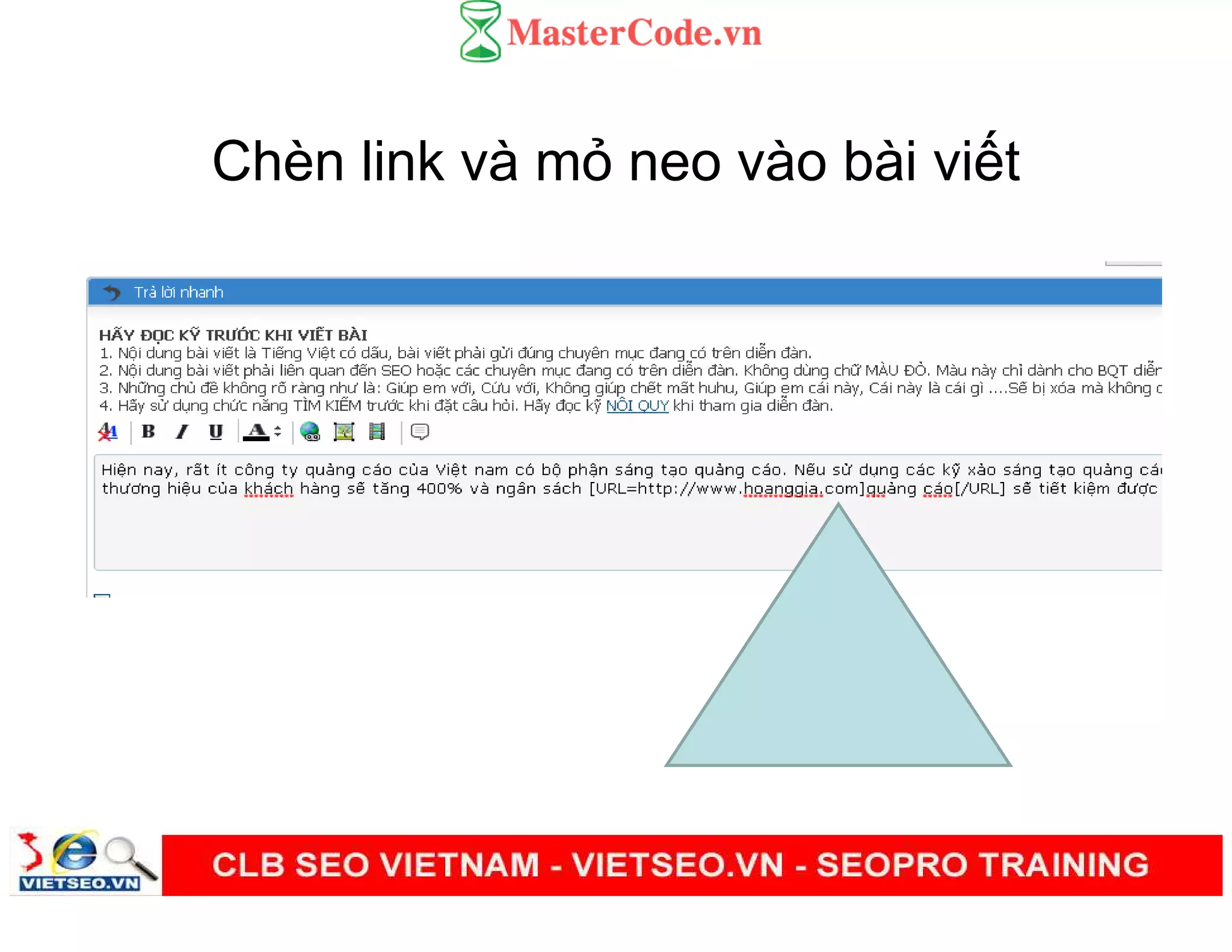 Chèn link và m neo vào bài vi t
 