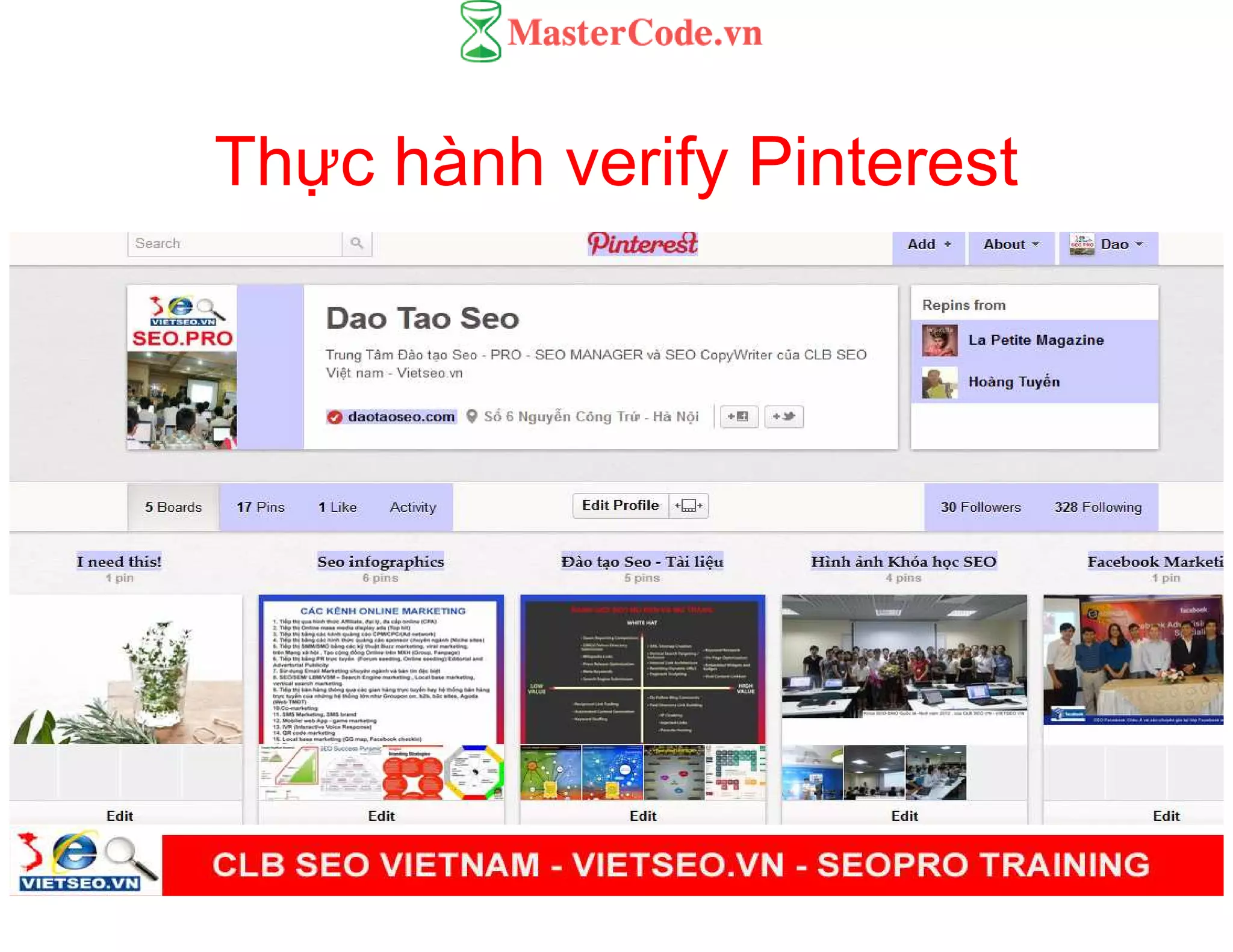 Th c hành verify Pinterest
 