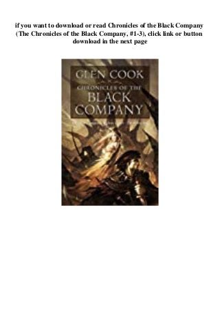 Pdf Chronicles Of The Black Company The Chronicles Of The Black