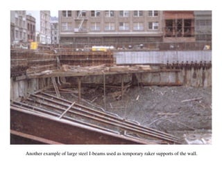 Braced cut excavations design and problems ppt | PDF