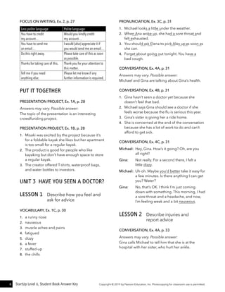Answer of start up 6 - ingles book for students | PDF