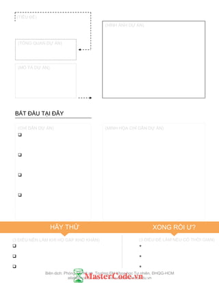 BẮT ĐẦU TẠI ĐÂY
(CHỈ DẪN DỰ ÁN)







HÃY THỬ XONG RỒI Ƣ?
+
+
+
(TIÊU ĐỀ)
(HÌNH ẢNH DỰ ÁN)
(3 ĐIỀU NÊN LÀM KHI HỌ GẶP KHÓ KHĂN) (3 ĐIỀU ĐỂ LÀM NẾU CÓ THỜI GIAN)
(MINH HỌA CHỈ DẪN DỰ ÁN)
(TỔNG QUAN DỰ ÁN)
(MÔ TẢ DỰ ÁN)
Biên dịch: Phòng TN AILab, Trƣờng ĐH Khoa học Tự nhiên, ĐHQG-HCM
ailab@hcmus.edu.vn - www.ailab.hcmus.edu.vn
 